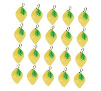 Angoily Lot de 20 Breloques Citron en Résine Réaliste pour Fabrication de Bijoux, Charms Fruits pour Bracelets, Colliers et Porte-clés, Mini Pendentifs D'été Décoratifs pour Loisirs
