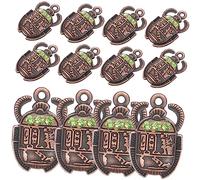 Angoily Lot De 20 Breloques De Scarabée En Alliage 26x16 Mm, Vert Vintage, Pendentifs Diy Pour Fabrication De Bijoux, Colliers Et Bracelets, Présent Fête, Accessoires Création Artisanale