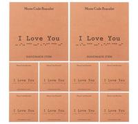 Angoily Lot de 20 cartes postales humoristiques pour anniversaire de mariage, avec inscription « Je t'aime », en morse, petites cartes de vœux carrées, pour afficher des bracelets faits main, pour