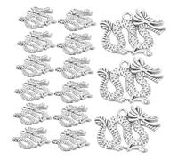 Angoily Lot De 20 Pendentifs Dragon En Métal Vieux Argenté Breloques Dragon Pour Création De Colliers Et Bracelets, Accessoires Femme, Vintage, Usage Diy, Fête Noël, Saint-valentin