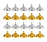 Angoily Lot de 20 Porte-Drapeaux Universels pour Bureau Bases d'Affichage Rondes en Métal Doré et Argenté Petits Supports pour Drapeaux de Conférence et Décoration de Table