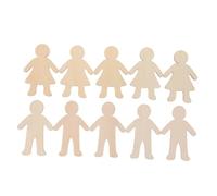 Angoily Lot De 20 Silhouettes De Personnages En Bois Brut : Découpes Vierges Pour Travaux Manuels, Figurines En Bois Vierges Pour Garçons Et Filles, Pour Projets Artistiques,