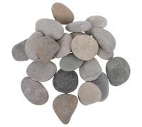 Angoily Lot de 24 pierres à peindre - Pierres de rivière de 3 à 5 cm - naturelles plates et lisses pour enfants et adultes, projets de fête de Noël artisanaux