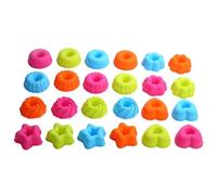 Angoily Lot de 24 set de Caissettes à Cupcakes en Silicone Antiadhésif 6 Formes Variées Réutilisables et Flexibles Cuisson Maison pour Muffins Gelées et Pudding Accessoires