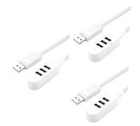 Angoily Lot De 3 Adaptateurs De Chargeur 3 A Hub Blanc 3 USB pour Téléphone Mini Facile À Transporter Transfert De Données À Vitesse Charge Hors Ligne