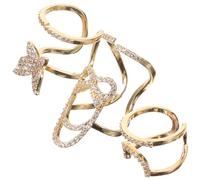 Angoily Lot de 3 Bagues d'Ongles pour Femmes en Alliage Doré Clair Bagues pour Ongles Acryliques Amovibles Bijoux pour Ongles Fins et Élégants Accessoires Nail Art Polyvalents