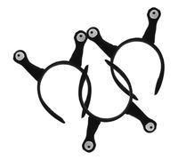 Angoily Lot de 3 Bandeaux Escargot Noirs Légers en Tissu Doux Accessoires de Coiffure Cosplay Amusants pour Femmes Serrage-Têtes à Antennes Créatifs pour Fêtes et Déguisements