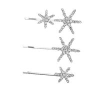 Angoily Lot De 3 Barrettes à Cheveux Étoiles En Strass Argentées, Pinces Brillantes Pour Femme, Accessoires Mariage Et Fêtes, Épingles Étincelantes, Présent Élégant Pour Coiffure