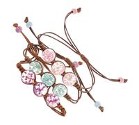 Angoily Lot de 3 Bracelets Fleuris Tissés la Main en Fleurs Éternelles, Couleurs Violet, Rose et Bleu Clair, Bijoux Délicats pour Femme, Accessoires Bohèmes Élégants et Présents Fête