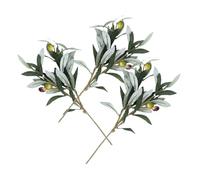 Angoily Lot de 3 Branches d'Olivier Artificielles en PVC Vert Naturel Plantes Décoratives pour Intérieur et Bureau Tiges Réalistes pour Vase Décoration Végétale sans Entretien