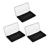 Angoily Lot de 3 Coffrets Vides 24 Compartiments pour Fards à Paupières Noir Transparent, Boîte de Rangement Maquillage Diy, Portable pour Voyage et Usage Professionnel