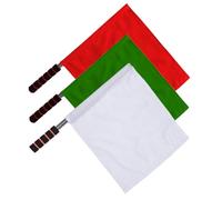 Angoily Lot de 3 Drapeaux D'arbitre en Acier Inoxydable Petit Drapeau à Main Léger pour Athlétisme Scolaire Signalisation Rouge, Vert et Blanc, Drapeaux Officiels pour Compétitions