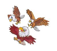 Angoily Lot de 3 Écussons Brodés Aigle à Coudre Thermocollants Taille Moyenne Tissu Lavable en Machine pour Vêtements Jeans Paquet à Dos - Décoration Patriotique et Festive