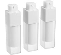 Angoily Lot de 3 Flacons sous Vide 30ml en Plastique Mat Réutilisables, Bouteilles de Voyage Compactes pour Soins Peau et Cosmétiques, Adaptés aux Lotions et Crèmes, Usage Voyage