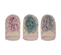 Angoily Lot de 3 Mitaines Exfoliantes Double Face Bain Couleurs Assorties Rose Gris et Vert en Matériau Solide pour Exfoliation Profonde du Corps et Nettoyage des Peaux Mortes