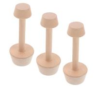 Angoily Lot de 3 Moules à Pâtisserie en Bois Naturel Double Face Pilon à Pâte à Tarte Grand Format Outil pour Tartelettes aux Œufs Presse-Pâte Réutilisable pour Desserts Faits Maison