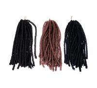 Angoily Lot de 3 Perruques Dreadlocks Africaines Légères Tressées Crochet Mélange 1B/4/27 Coiffures Longues Respirantes pour Fête et Mascarade Couvre-Chefs Universels