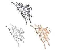 Angoily Lot de 3 Pinces à Cheveux Grandes Griffes Halloween en Métal Motif Toile D’Araignée Accessoires D’Halloween Épaisses pour Femmes et Filles Pince à Cheveux Résistante Noire