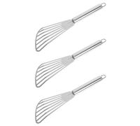 Angoily Lot de 3 Spatules en Acier Inoxydable pour Friture, Mini Spatules à Poisson et Steak, Ustensiles Cuisine Polyvalents, Résistantes et Faciles à Nettoyer, Accessoires Indispensables