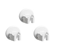 Angoily Lot de 3 Supports Muraux à Ventouse Antidérapants pour Balai et Serpillière Pince à Balai Blanche Rangement Mural sans Perçage la Cuisine Salle de Bain et Balcon