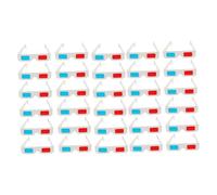 Angoily Lot de 30 Lunettes 3D Jetables en Papier Anaglyphe, Rouges et Bleues, Taille Moyenne, Légères et Pratiques pour Cinéma, Jeux Vidéo et Visionnage DVD