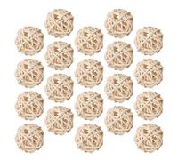 Angoily Lot de 35 Boules en Rotin Naturel 3 Cm pour Diffusion D'arômes et Remplissage de Vase Décoration Élégante pour Fêtes de Noël et Pâques