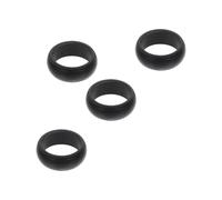 Angoily Lot de 4 Bagues de Sport pour Homme en Silicone Souple Noir, Protection Flexible pour Doigts, Anneaux de Musculation Confortables, Adaptés Entraînement, Vélo, Natation et