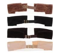 Angoily Lot de 4 bandeaux en velours pour perruques : élastiques antidérapants et réglables pour maintenir les perruques en place - Noir, marron, marron clair, beige. Idéal pour les fêtes chez