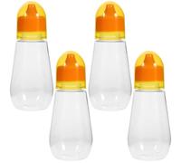 Angoily Lot de 4 Bouteilles à Miel Souples 250 G en PET Transparent Pots Distributeurs de Miel Réutilisables Bouteilles de Conservation Pratiques pour Sirop et Sauce Usage Alimentaire