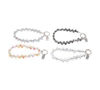 Angoily Lot de 4 bracelets de téléphone en cristal et perles - Chaîne anti-perte pour téléphone portable - Accessoire pour smartphone avec breloque en forme de goutte d'eau