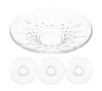 Angoily Lot de 4 Coupelles en Verre Rondes Élégantes et Stables, Assiettes Pratiques pour Thé et Apéritifs les Salons de Thé et Espaces Repas Réutilisable