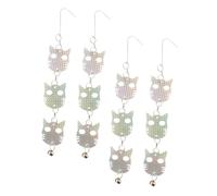 Angoily Lot de 4 Disques Réflecteurs Anti-Oiseaux d'Extérieur Forme Tête de Chat Plastique Solide Couleur Brillante pour Jardin Balcon et Fenêtres Dispositif de Contrôle pour Oies et