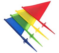 Angoily Lot de 4 Drapeaux de Jardin Triangulaires 10 Cm en Plastique Résistant aux Intempéries, Couleurs Rouge, Jaune, Bleu et Vert, Balises de Marquage pour Arroseurs