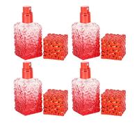 Angoily Lot de 4 FلاCons de Parfum en Verre Rechargeable 27 Ml Vaporisateur Parfum Portable Rouge de Voyage Léger et Pratique