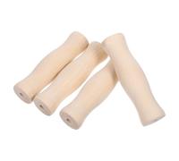 Angoily Lot de 4 Manches de Rechange en Bois Massif pour Brosse de Barbecue 11 CM Trou 65 MM Poignée Antidérapante Ergonomique pour Accessoires de Grillade Cuisine Extérieure
