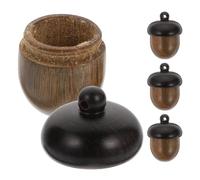 Angoily Lot de 4 Pendentifs Glands en Bois Bicolores Ouvrables Pendentifs Boîte Gland pour Création de Bijoux DIY Accessoires Automne et Décoration Suspendue Artisanale