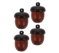 Angoily Lot de 4 Pendentifs Glands en Bois Ouvrables Bicolores pour Création Bijoux Diy, Breloques de Boîte à Bijoux, Décorations Artisanales Automne Thanksgiving