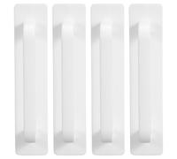 Angoily Lot de 4 Poignées Adhésives Autocollantes pour Meubles Cuisine sans Perçage Poignées de Porte en Plastique Couleur Ivoire Grandes Dimensions Installation Rapide pour Placards