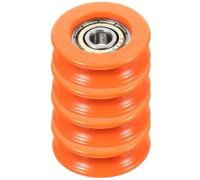 Angoily Lot de 4 roulettes Rigides pour Porte Coulissante Palier en Nylon Gorge en U 5X25X9 MM Couleur Orange Pièces de Rechange pour Portail Coulissant et Tiroir Quincaillerie pour