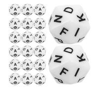 Angoily Lot de 40 Dés à 20 Faces en Acrylique Blanc pour Apprendre L'alphabet, Développer Le Vocabulaire et Stimuler la Créativité la Maison L'école