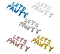 Angoily Lot de 45 Sets de Ballons D'anniversaire pour Animaux de Compagnie Lets Pawty, 5 Ensembles de Lettres en Aluminium, Décoration Fête Chiens et Chats, Facile à Gonfler et Suspendre,