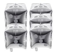 Angoily Lot de 5 Ballons Cube en Aluminium Argenté 12 Pouces Ballons de Décoration de Poker pour Fête à Thème Accessoires Décoratifs pour Anniversaire et Événements Festifs