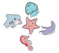Angoily Lot de 5 Broches Animaux Marins en Alliage de Zinc, Épingle Fantaisie Cartoon, Fabrication Délicate et Décorative, pour Célébrations de Noël