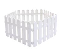 Angoily Lot de 5 clôtures à lattes décoratives en plastique - Bords blancs - Pour jardin, pelouse, chemins - 50 x 30 cm