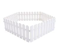 Angoily Lot de 5 clôtures à lattes décoratives en plastique - Bords blancs - Pour jardin, pelouse, chemins - 50 x 20 cm