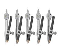 Angoily Lot De 5 Compas à Dessin Circulaire Pour Mathématiques Et Menuiserie, Kit D'outils De Dessin Portable Poignée Antidérapante, Pointes Dures Précises, Pour École, Bureau Et Étudiants