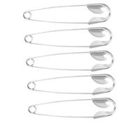 Angoily Lot De 5 Grandes Épingles De Sûreté Robustes en Métal Nickelé 134mm pour Linge, Accessoires Couture Polyvalents, Buanderie Et Pressing, Fixation Sécurisée Vêtements Et Tissus