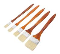 Angoily Lot De 5 Pinceaux Pour Peinture à L'huile, Poils De Soie De Porc, Manche Long En Bois, Couleur Ambre, Pour Étudiants Et Artistes, Fournitures De Peinture Portables, Usage Artistique Polyvalent
