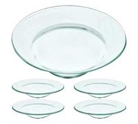 Angoily Lot de 5 Plateaux Chauffe-Cire en Verre 10 Cm, Doublures pour Brûleurs à Cire Fondue, Porte-Fondant Parfumé, Accessoires pour Lampe Chauffe-Bougie, Compatibles Bougies et Huiles
