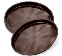 Angoily Lot de 5 Soucoupes pour Pot de Fleurs d'Intérieur et d'Extérieur Plateau Rond en Plastique Robuste Diamètre 26 CM Couleur Café pour Jardinage et Décoration Intérieure